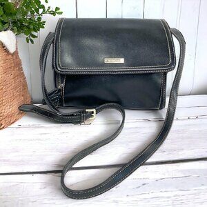 Liz Claiborne Get Organized Multifunction Crossbody Bag Black Faux Leather